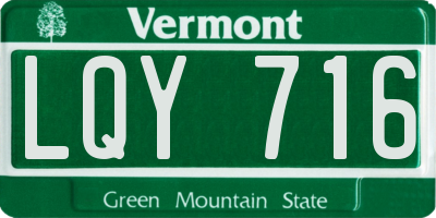 VT license plate LQY716