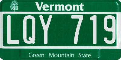 VT license plate LQY719