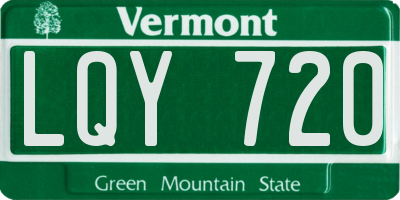 VT license plate LQY720