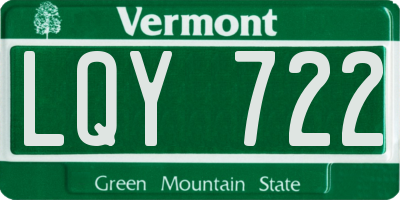 VT license plate LQY722