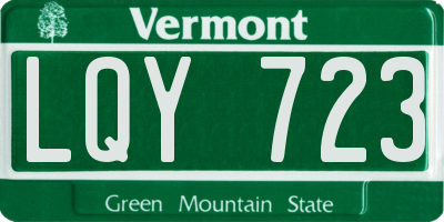 VT license plate LQY723
