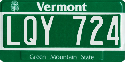VT license plate LQY724