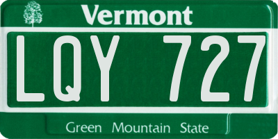 VT license plate LQY727