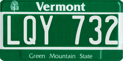 VT license plate LQY732