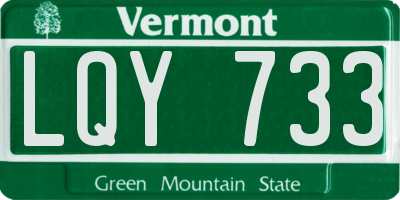 VT license plate LQY733