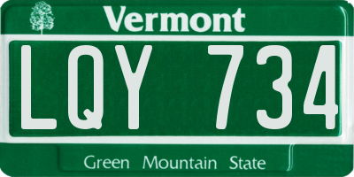 VT license plate LQY734