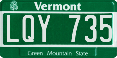 VT license plate LQY735