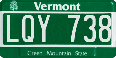 VT license plate LQY738
