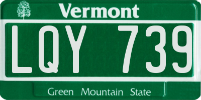 VT license plate LQY739