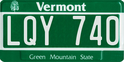 VT license plate LQY740