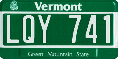 VT license plate LQY741