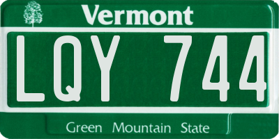 VT license plate LQY744