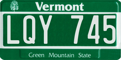 VT license plate LQY745