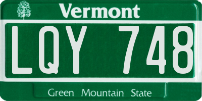 VT license plate LQY748