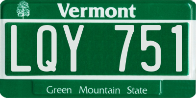 VT license plate LQY751