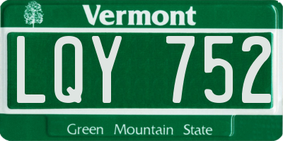 VT license plate LQY752