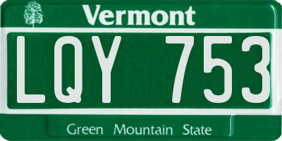 VT license plate LQY753
