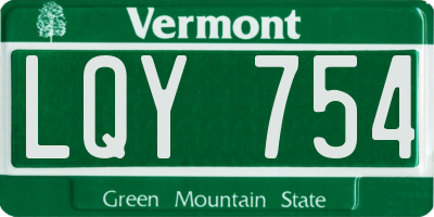 VT license plate LQY754