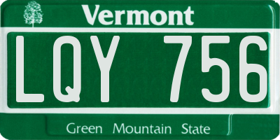 VT license plate LQY756