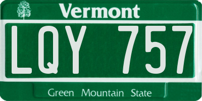 VT license plate LQY757