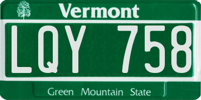 VT license plate LQY758