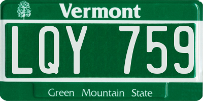 VT license plate LQY759