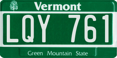 VT license plate LQY761