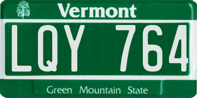 VT license plate LQY764