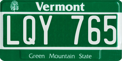 VT license plate LQY765
