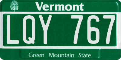 VT license plate LQY767