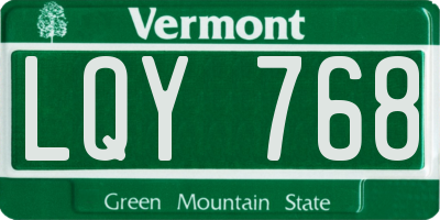 VT license plate LQY768