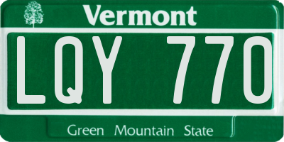 VT license plate LQY770