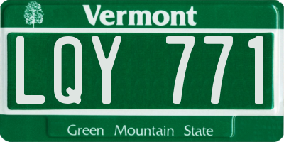 VT license plate LQY771