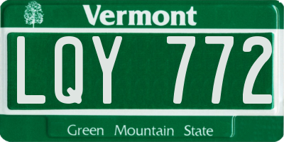 VT license plate LQY772