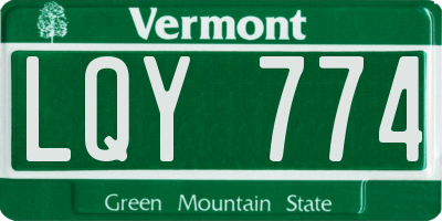 VT license plate LQY774