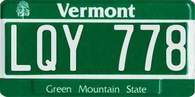 VT license plate LQY778