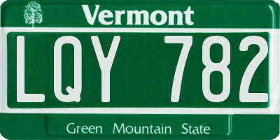 VT license plate LQY782
