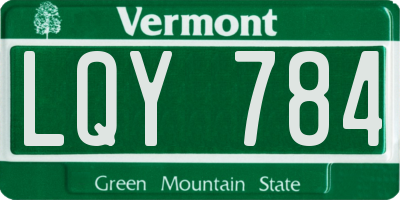 VT license plate LQY784
