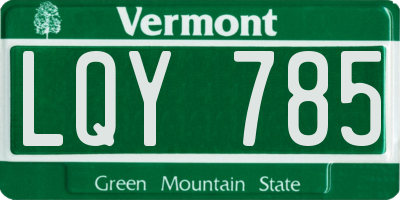 VT license plate LQY785