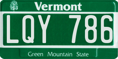 VT license plate LQY786