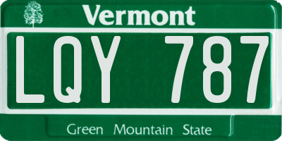 VT license plate LQY787