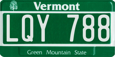VT license plate LQY788