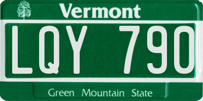 VT license plate LQY790