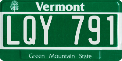 VT license plate LQY791