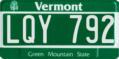 VT license plate LQY792