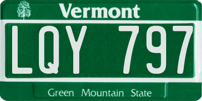 VT license plate LQY797