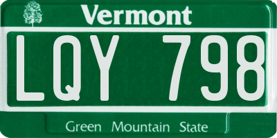 VT license plate LQY798