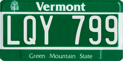 VT license plate LQY799