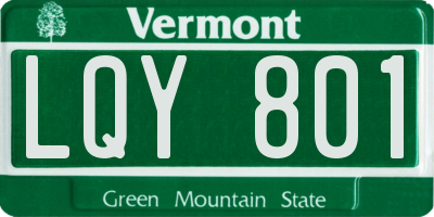 VT license plate LQY801