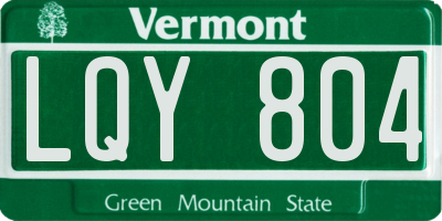 VT license plate LQY804